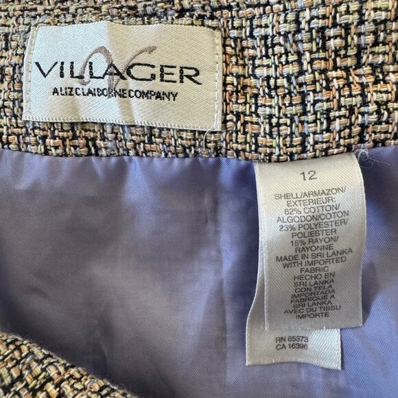 Liz Claiborne Villager Tan & Black Textured Pencil Skirt - Picture 8 of 9